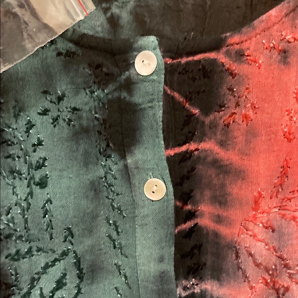 Women’s Red and Purple Casual Button Down Shirt - Picture 7 of 14